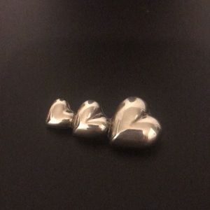 Sterling Silver Vintage Hearts Brooch